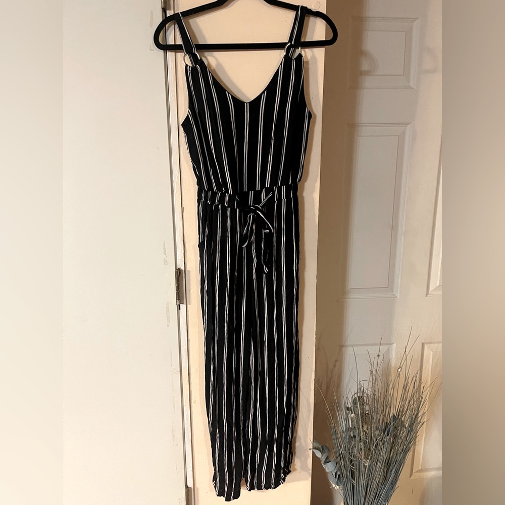 Black/White Pinstriped Jumper